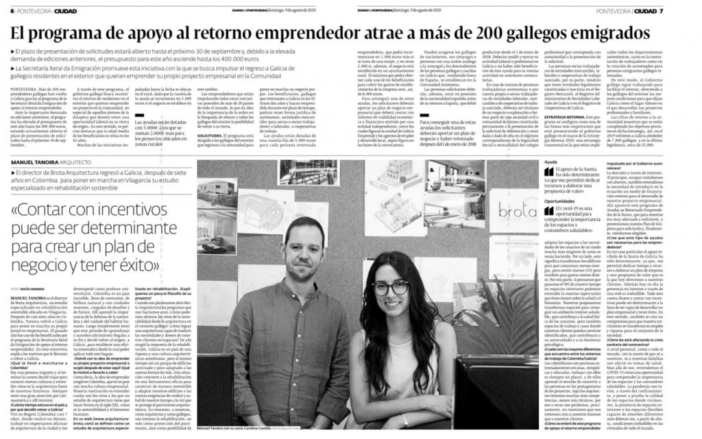 Dirario De Pontevedra 1024x641 | El Diario De Pontevedra Entrevista A Brota Arquitectura